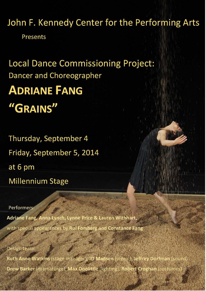 Kennedy Center presents Local Dance Commissioning Project: "Grains" by Adriane Fang