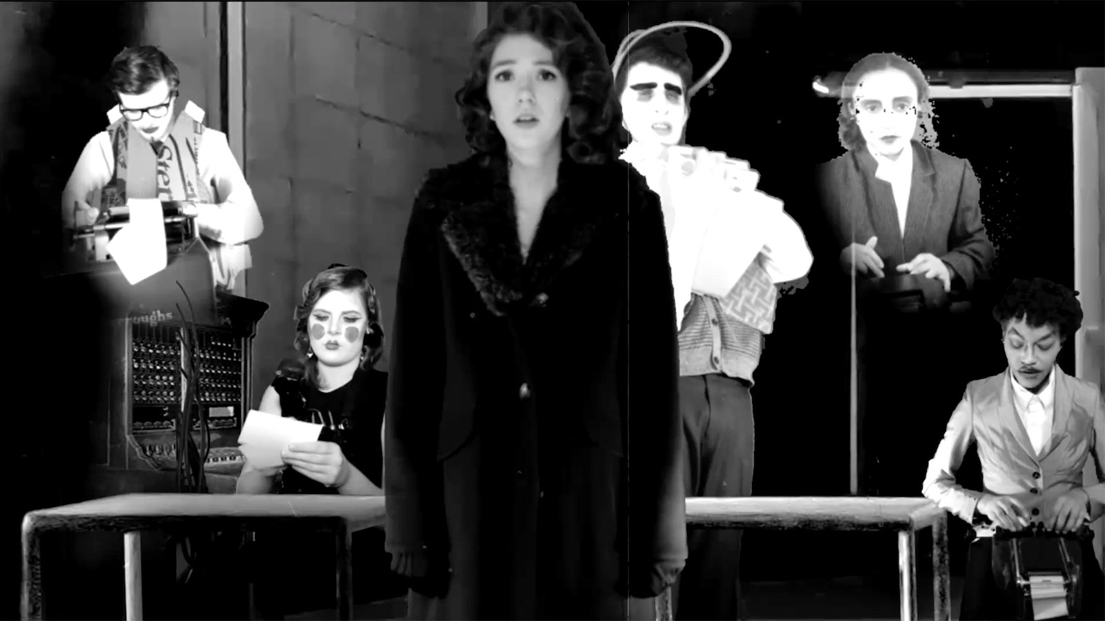 screenshot of a Machinal dress rehearsal